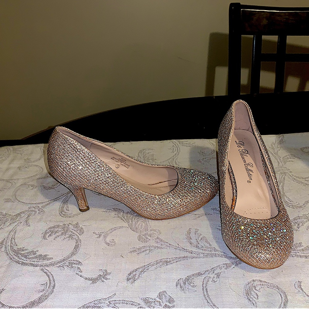 Sparkly champagne heels